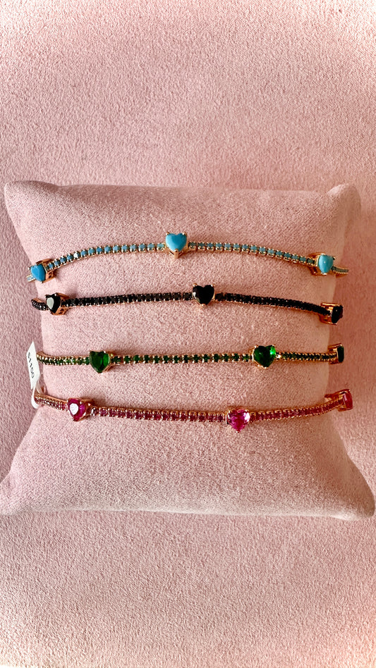 Pulseras Corazones Zirconias