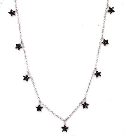 Collar mil estrellas negro y plata